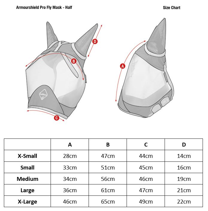 ArmourShield Pro Fly Mask Half NEW